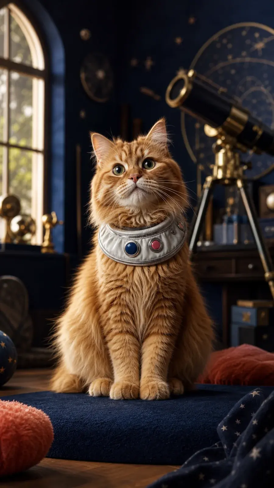Observatory cat portrait
