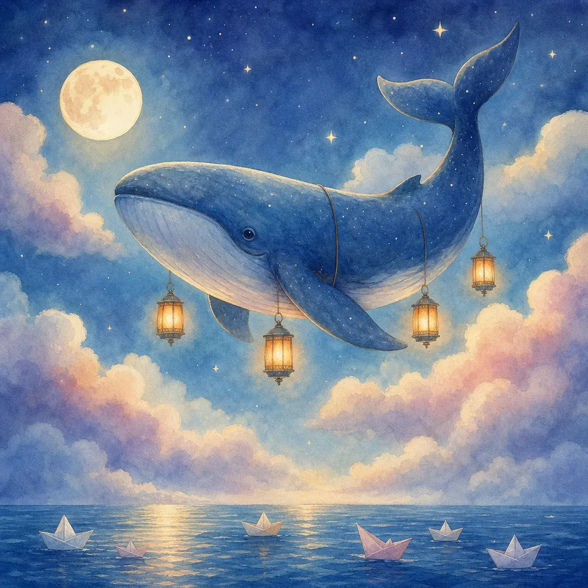 Storybook sky whale