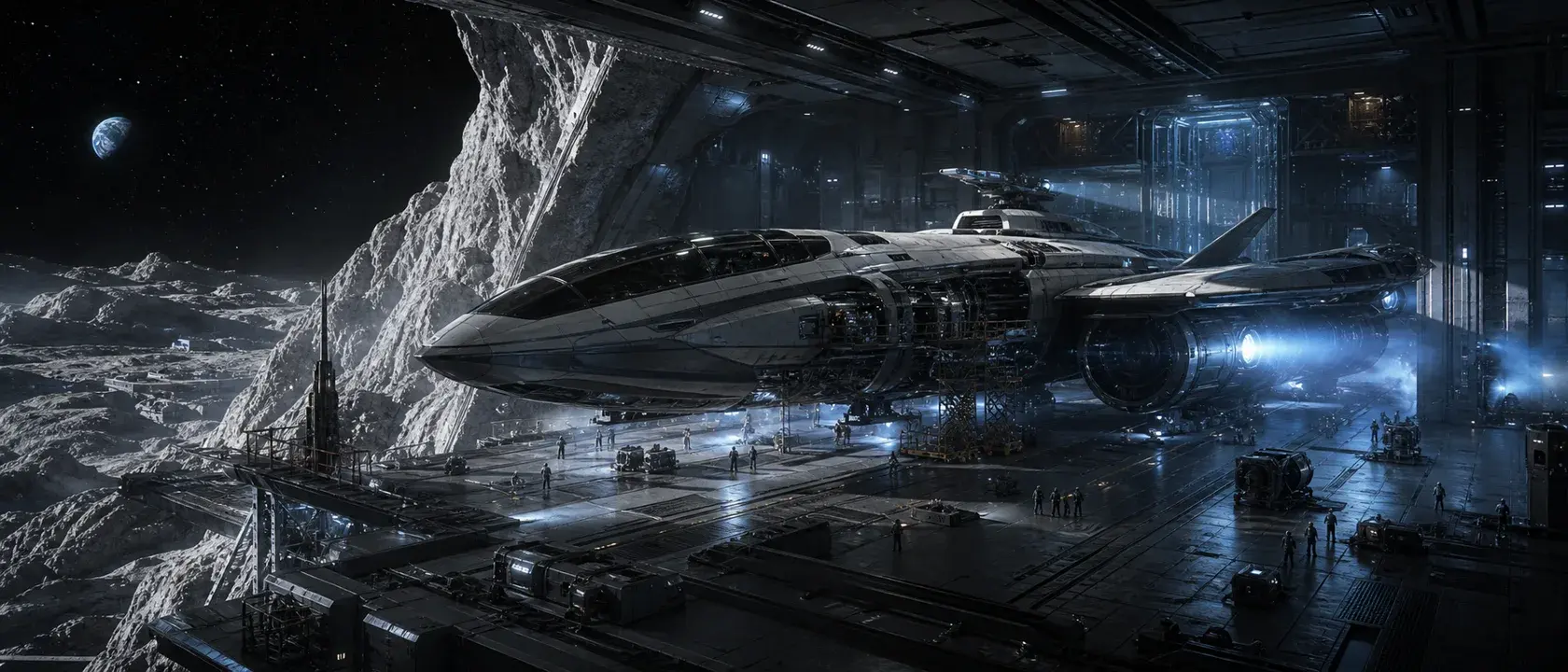Lunar ship hangar